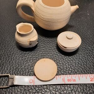 Source Unknown Cream Ceramic Tea Set